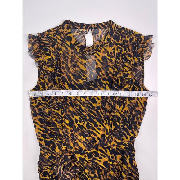 AllSaints Animal Print Ruched Mini Dress US 4 - Picture 9 of 9